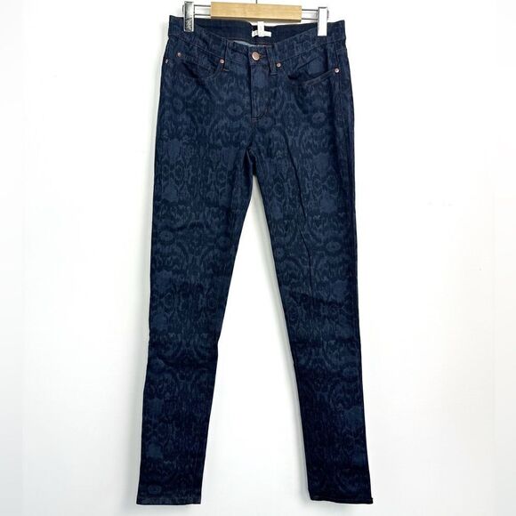 Eileen Fisher Blue Ikat Print Denim Skinny Jeans Size Sz 6 - Picture 2 of 14